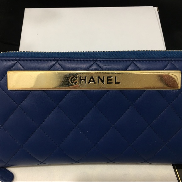 Authentic Blue Chanel Trendy Wallet - Picture 5 of 12